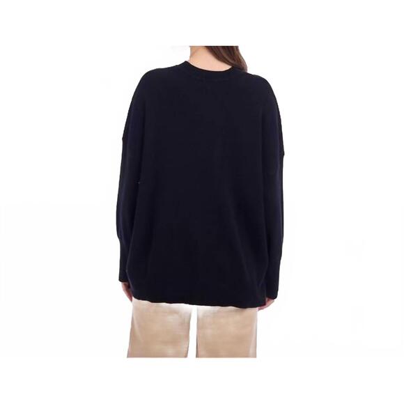 NEW MUDPIE noralee button sweater in black - Picture 3 of 5